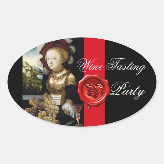ANTIQUE GRAPE VINEYARD WINE TESTEN PARTY WAX SIEGE OVALER AUFKLEBER (Vorderseite)