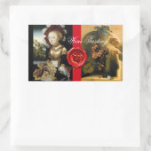 ANTIQUE GRAPE VINEYARD WINE TESTEN PARTY WAX SIEGE RECHTECKIGER AUFKLEBER (Tasche)