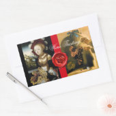 ANTIQUE GRAPE VINEYARD WINE TESTEN PARTY WAX SIEGE RECHTECKIGER AUFKLEBER (Umschlag)