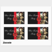 ANTIQUE GRAPE VINEYARD WINE TESTEN PARTY WAX SIEGE RECHTECKIGER AUFKLEBER (Blatt)