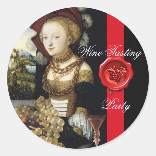 ANTIQUE GRAPE VINEYARD WINE TESTEN PARTY WAX SIEGE RUNDER AUFKLEBER (Vorderseite)