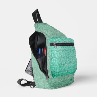 ANTIQUE GREEN ZIG ZAG TEXTURE SIEHE CROSSBODY BAG