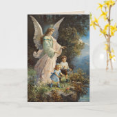Antique Guardian Angel Karte (Gelbe Blume)