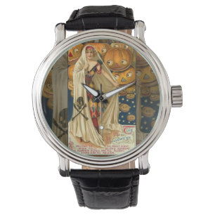 Antique Halloween Kürbislaterne Kostüm Frau Armbanduhr