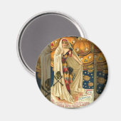 Antique Halloween Kürbislaterne Kostüm Frau Magnet (Vorderseite/Rückseite)