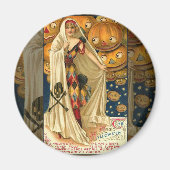 Antique Halloween Kürbislaterne Kostüm Frau Magnet (Vorne)