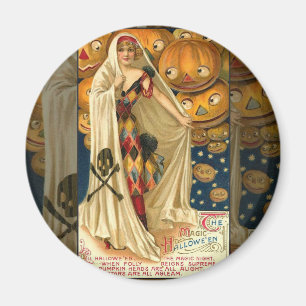 Antique Halloween Kürbislaterne Kostüm Frau Magnet