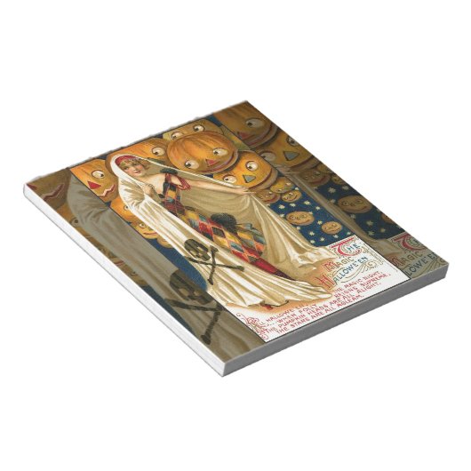 Antique Halloween Kürbislaterne Kostüm Frau Notizblock (angewinkelt)