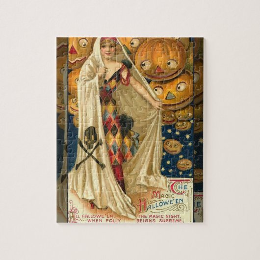 Antique Halloween Kürbislaterne Kostüm Frau Puzzle (Vertikal)