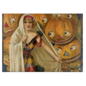 Antique Halloween Kürbislaterne Kostüm Frau Schneidebrett (Vorderseite)