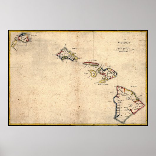 Antique Hawaii Map Poster (Vorne)