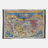Antique Heart Shaped World Map von Peter Apian 152 Geschirrtuch (Horizontal)