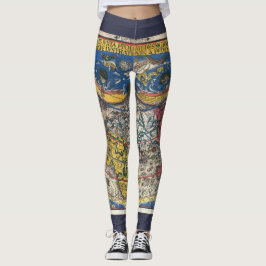 Antique Heart Shaped World Map von Peter Apian 152 Leggings