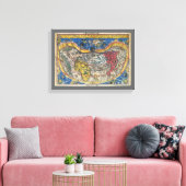 Antique Heart Shaped World Map von Peter Apian 152 Leinwanddruck (Insitu (Wohnzimmer))