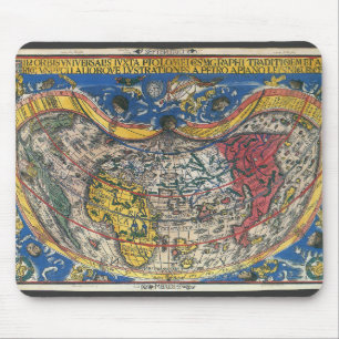 Antique Heart Shaped World Map von Peter Apian 152 Mousepad