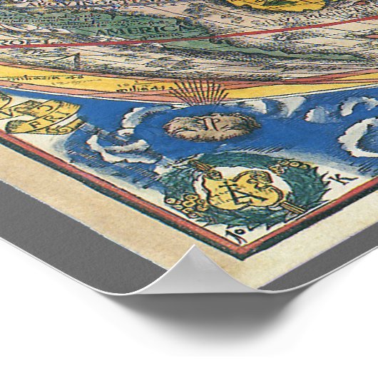 Antique Heart Shaped World Map von Peter Apian 152 Poster (Ecke)