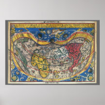 Antique Heart Shaped World Map von Peter Apian 152