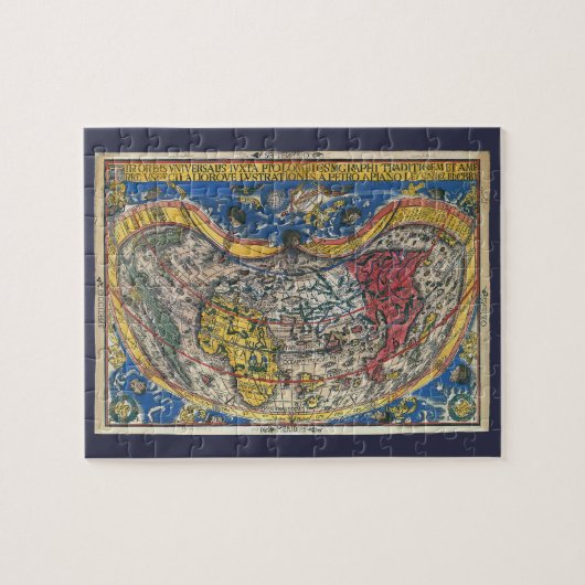 Antique Heart Shaped World Map von Peter Apian 152 Puzzle (Horizontal)