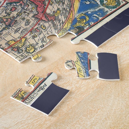 Antique Heart Shaped World Map von Peter Apian 152 Puzzle (Seite)