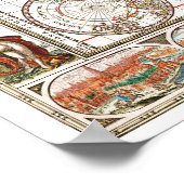 Antique Historical Old World Atlas Map Continents Poster (Ecke)