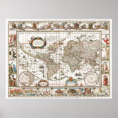Antique Historical Old World Atlas Map Continents Poster (Vorne)