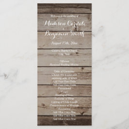 Antique Holz Rustic Country Hochzeitsprogramme Programm