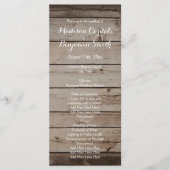 Antique Holz Rustic Country Hochzeitsprogramme Programm (Vorderseite)