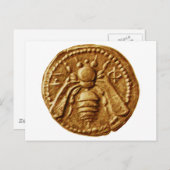 ANTIQUE HONEY BEE COIN POSTKARTE (Vorne/Hinten)