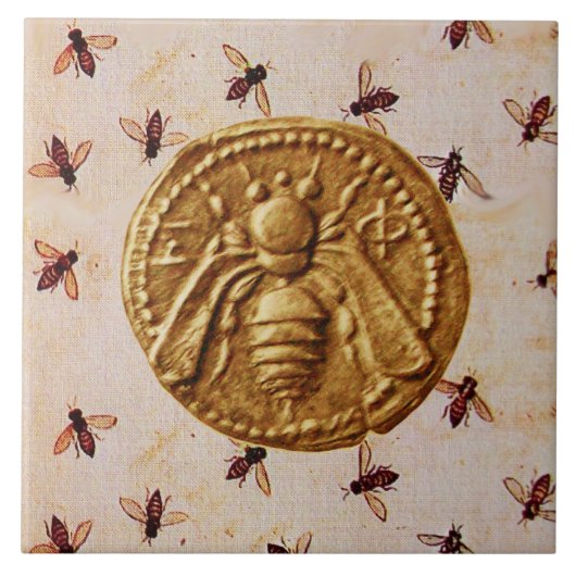 ANTIQUE HONEY BEE COIN UND FLYING BIES FLIESE (Vorderseite)