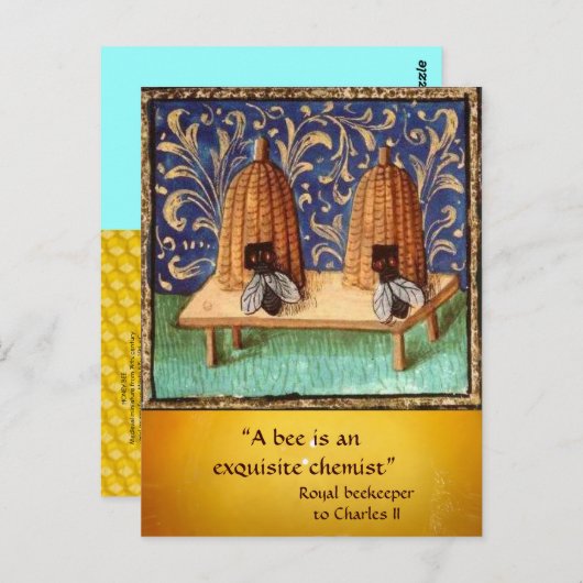 ANTIQUE HONEY BIE BEEKEEPER, HALTUNG POSTKARTE (Vorne/Hinten)