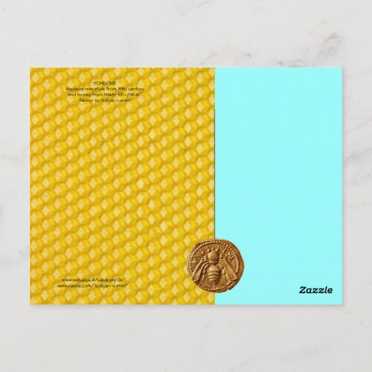 ANTIQUE HONEY BIE BEEKEEPER, HALTUNG POSTKARTE (Rückseite)