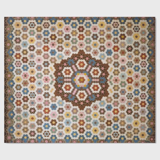 Antique Honeycomb Quilt Pattern - Kunstgewerbe Geschenkpapier (Flach)