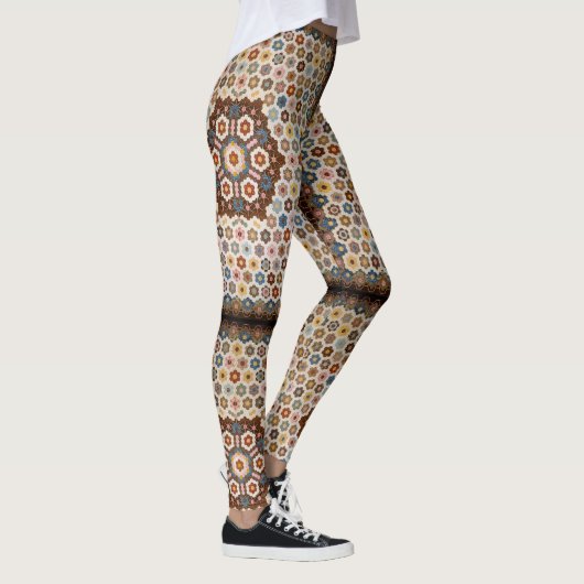 Antique Honeycomb Quilt Pattern - Kunstgewerbe Leggings (Rechts)