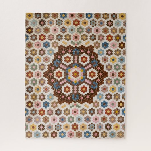 Antique Honeycomb Quilt Pattern - Kunstgewerbe Puzzle (Vertikal)