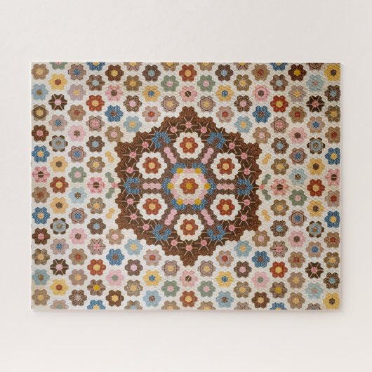 Antique Honeycomb Quilt Pattern - Kunstgewerbe Puzzle (Horizontal)