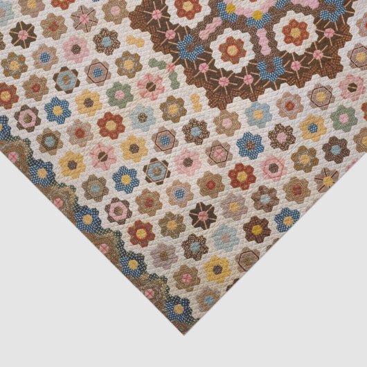 Antique Honeycomb Quilt Pattern - Kunstgewerbe Seidenpapier (Ausschnitt)