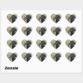 Antique Hornbill Herz-Aufkleber (Blatt)