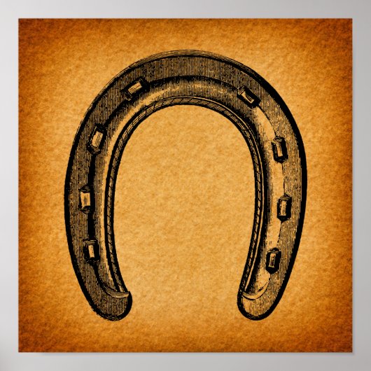 Antique Horseshoe Vintager Western Pferdeschuh Poster (Vorne)