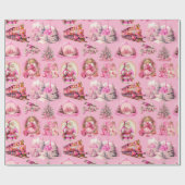 Antique Hot Pink Viktorianisch Weihnachtsgeschenk  Geschenkpapier (Flach)