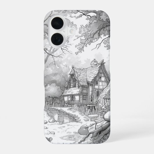 Antique House Pattern Phone Case for iPhone 17 – N iPhone 16 Hülle (Rückseite)