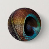 Antique Hues Peacock Federauge Auge Button (Vorderseite)