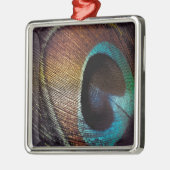 Antique Hues Peacock Federauge Auge Silbernes Ornament (Links)
