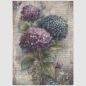 Antique Hydrangea Botanical Art Decoupage Seidenpapier (Vorderseite)
