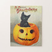 Antique Illustration Ephemera Black Cat Halloween Puzzle (Vertikal)