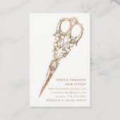 Antique Imitats Gold Shears Schere 2 Stylist Visitenkarte (Vorderseite)