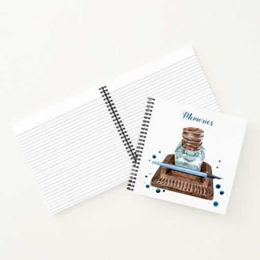 Antique Inkwell Spiral Notebook Notizblock (Innenseite)