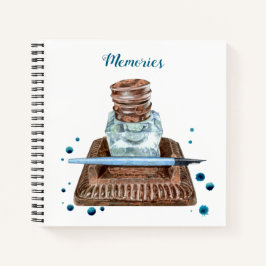 Antique Inkwell Spiral Notebook Notizblock