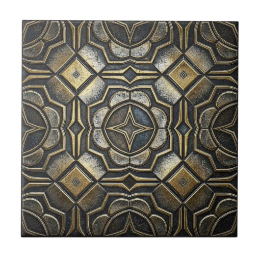Antique Iron Industrial Geometric #10 ID1227 Fliese (Vorderseite)
