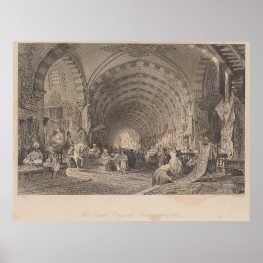 Antique Istanbul Constantinopel Grosser Basar Poster (Vorne)