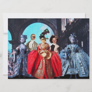 ANTIQUE ITALIENISCHE PUPPETS MASQUERADE COSTUME PA EINLADUNG